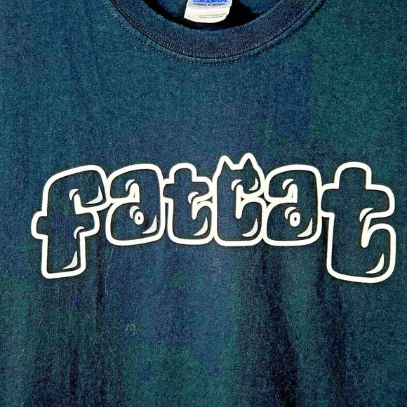 FatCat Black T shirt Large w/ Teamcat 6 silkscreen short sleeve - Picture 4 of 4